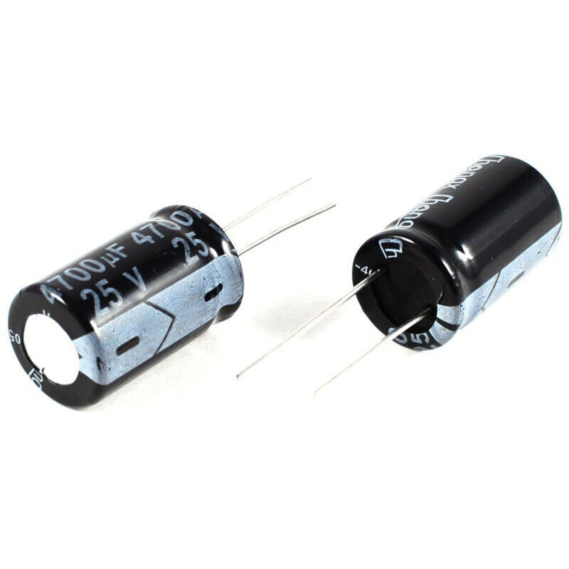 2 Stück Radialelektrolytkondensator 4700uf 25v 105°c Schwarz 26x16mm