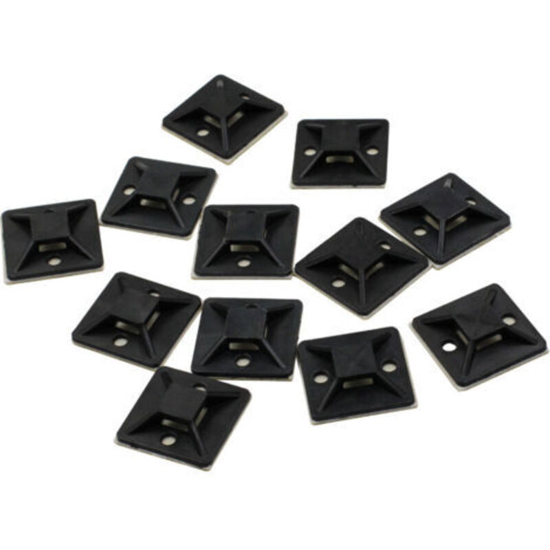 100 Stück Klebefüße Für Kabelbinder, 20 Mm X 20 Mm, Schwarz, Selbstklebende Kabelbinder-halterungen, Kunststoff-kabelbinder-basis, Halterung Für Kabelbinder