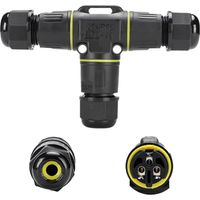 Wasserdichte Kabelsteckverbinder, 3-adriger Elektrischer Kabelstecker, Anschlussgehäuse, Wasserdichte M20-außenanschlussdose, Schwarz, 5-12 Mm
