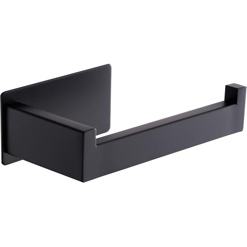 Toilettenpapierhalter, Wandmontierter Toilettenpapierständer, Bohrungsloser Rollenhalter Für Bad Und Küche, Schwarz