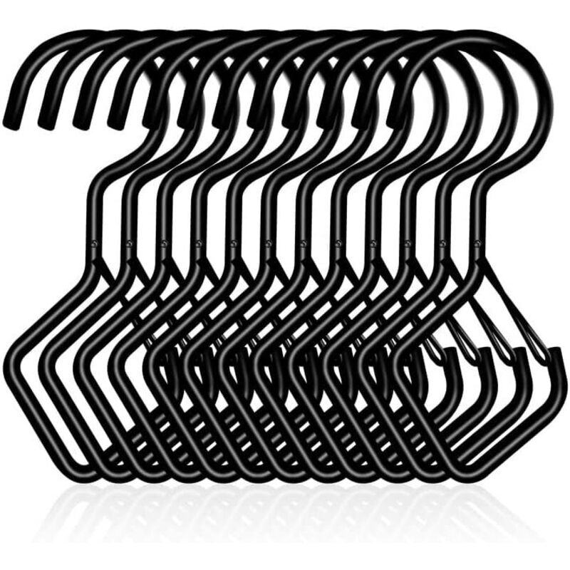 12 Stück S-haken Mit Ring, Robuste Metall-s-haken 101 Mm, Multifunktionale Haken Für Küche, Bad, Schlafzimmer Und Büro (schwarz)