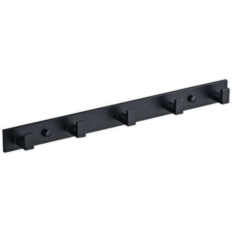 Wandhalterung, Stange Mit 4/5/6 Haken Aus Edelstahl, Wandgarderobe, Multifunktionale Haken Für Badezimmer, Küchen, Flure Und Schlafzimmer, Für Innen- Und Außenbereich, Schwarz