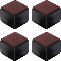 4er-set Selbstklebende Möbelfüße Aus Kohlenstoffstahl – 50 Mm Höhe Für Betten, Sofas Und Schränke – Quadratisch, Schwarz.