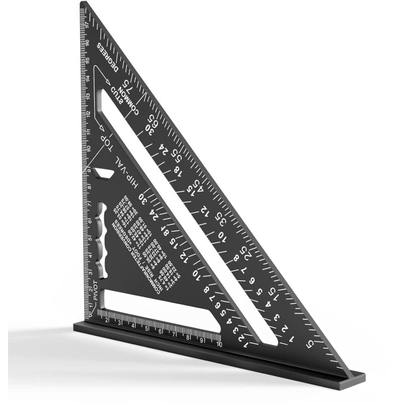 185 Mm Zimmermannswinkel, Aluminium-lineal, Verstärkte Dreieckige Winkel Im 45- Und 90-grad-winkel, Hochpräzise Messwerkzeuge Für Tischler, Dachdecker Und Ingenieure (schwarz)