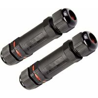 Wasserdichte Abzweigdose, 2er-pack Elektrische Anschlussdose Ip68 - Verteilerdose Ø 1mm-13mm-einfach Zu Installieren (schwarz, Pvc)