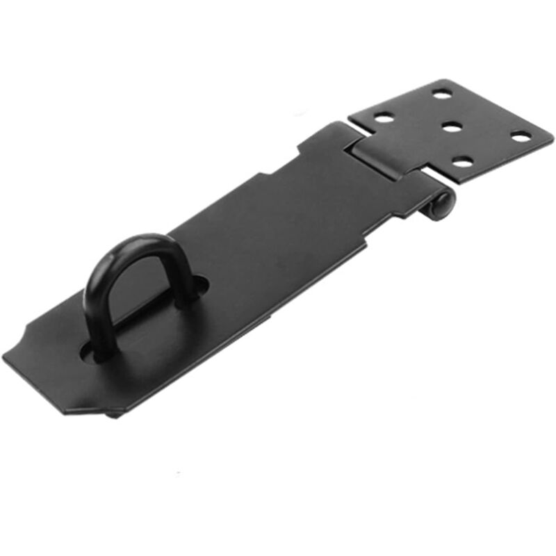 Moraillon Di Porta Cadenas, 2-teiliger Außen-türhakenverschluss, 5 Zoll Edelstahl-türriegel Mit Schrauben Für Schrank, Garage Und Außentür (schwarz)