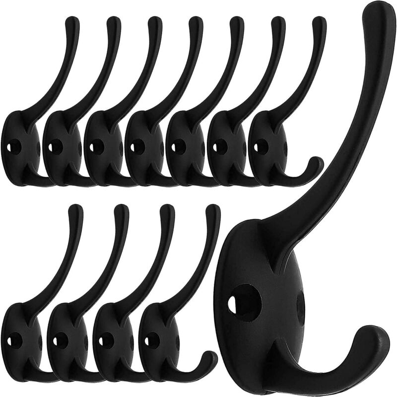 12 Stück Vintage Wandhaken Aus Metall Zum Aufhängen Von Kleidung, Hüten Und Accessoires Im Retro-stil Für Badezimmer Und Küche (schwarz)