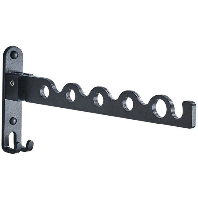 Wandmontierter Wäscheständer, Klappbarer Trocknungsständer Mit Wandhalterung, Haken Für Balkon, 90° Drehbar, Klappbarer Kleiderbügelhalter Für Bad, Schlafzimmer, Hotel, Waschküche (schwarz)