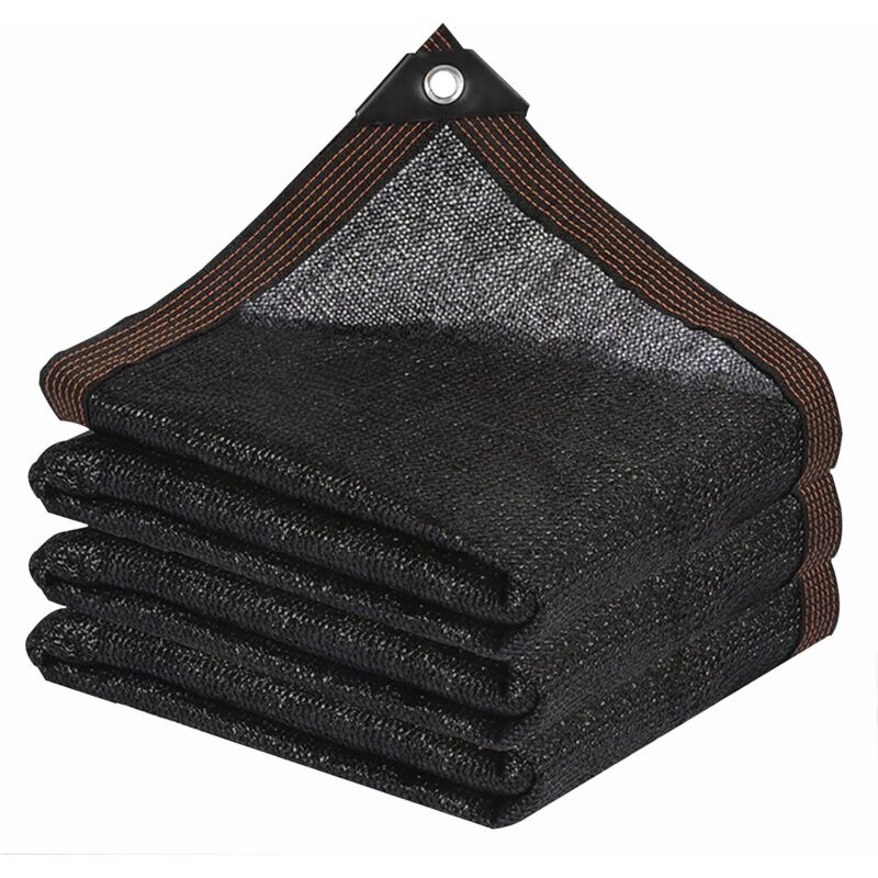 Tessuto Ombreggiante – Rete Ombreggiante Da Giardino Con Occhielli Per Pergola, Terrazzo, Piante, Serra, Pollaio, Nera, (3 X 4 M)