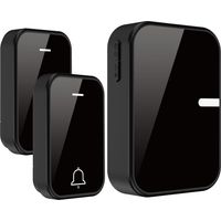 Kabellose Türklingel Für Außenbereich, 250m Reichweite, Wasserdicht Ip55, Mit 38 Melodien, Batterieloser Empfänger, 4 Einstellbare Lautstärken Und Speicherfunktion - Set Aus 2 Sendern + 1 Empfänger Fü
