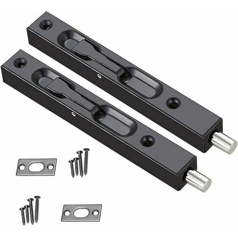 2 Stück Versteckter Türriegel, 304 Edelstahl Schieberiegel Türverriegelung, 15,2 Cm Versteckter Türriegel Sicherheits-schieberiegel Aus Edelstahl (schwarz)
