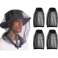 4 Stück Schwarze Sturmhauben, Mücken- Und Insektenabweisend, Geeignet Für Outdoor, Camping Und Reisen.