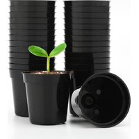 50 Stück Kleine Töpfe Für Setzlinge, Mini Runde Glänzende Pflanztöpfe Für Die Aussaat Kleiner Pflanzen, Schwarz H243
