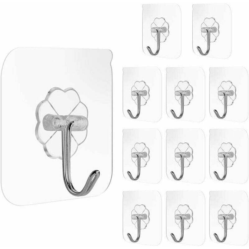 12 Stück Saugnapf-haken Handtuchhalter, Transparente Quadratische Wiederverwendbare Edelstahl-wandhaken Mit Klebefunktion Für Handtücher, Küche Und Bad