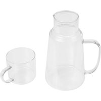 Borosilikatglas-wasserkaraffe 1300 Ml Mit Abnehmbarem Bierhalter Und Becher, Transparente Kaltwasserkaraffe Für Zuhause, Büro Und Picknicks, Zuverlässiges Küchengeschirr