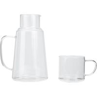 2000 Ml Kaltwasserkaraffe Aus Transparentem Borosilikatglas Mit Integrierter Tasse, Großes Fassungsvermögen, Für Zuhause, Büro Und Partys