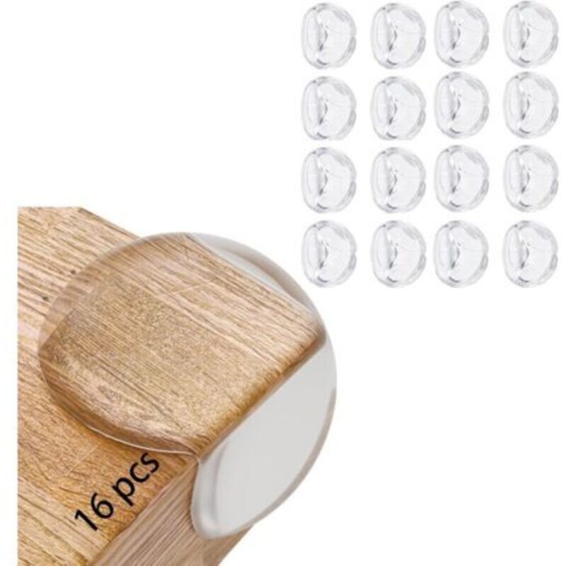 Set Aus 16 Tischkantenschutz-ecken (3 X 3 X 2 Cm), Transparente Silikon-tischecken Mit Verstärktem Superkleber Für Tische