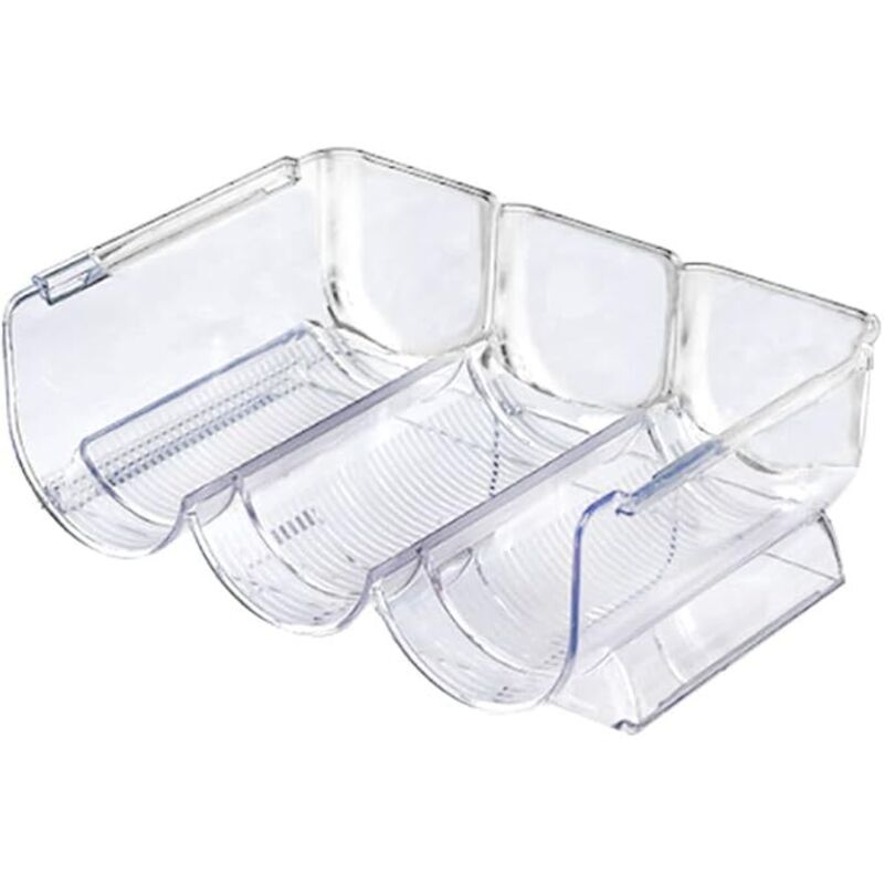 Staplerbarer Flaschenkasten Aus Kunststoff, 1 Stück, Weinflaschenhalter, Flaschensammler, Kühlschrankablage Für Bis Zu 3 Flaschen Insgesamt, Transparent
