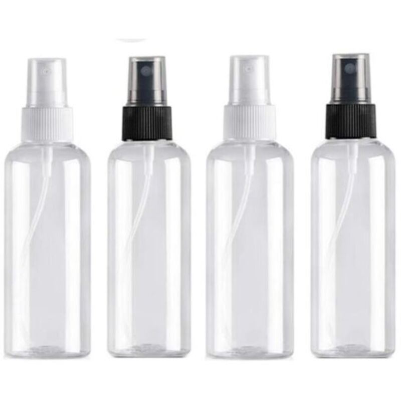 4 Stück Zerstäuberflaschen - 100 Ml - Leere Reiseflasche - Wiederverwendbarer Kunststoff - Transparent - Taschenzerstäuber - Kosmetik-spray-unterflaschen