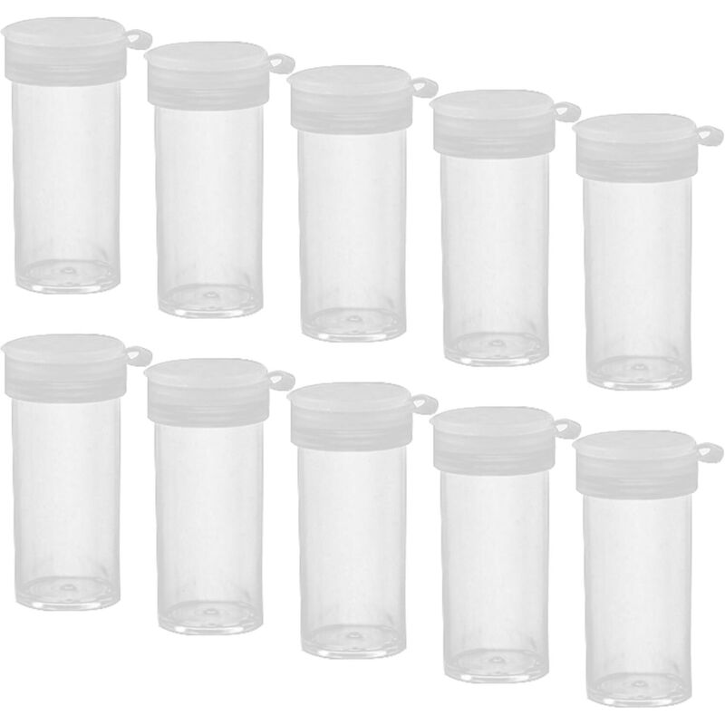 Set Aus 10 Mini-plastiksalzstreuer, Extra Klein, Plastiksalzstreuer Mit Deckel Für Unterwegs, Reisen, Camping (transparent)