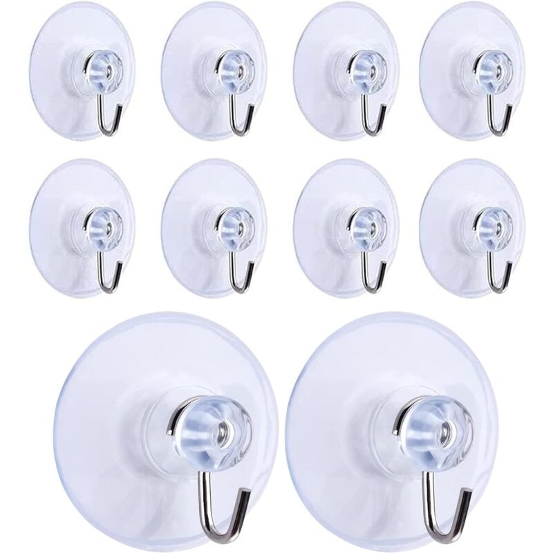 10 Saugnäpfe, Transparente Abnehmbare Saughaken Zum Aufhängen Von Handtüchern Im Bad, In Der Küche Und Dusche (45 Mm)