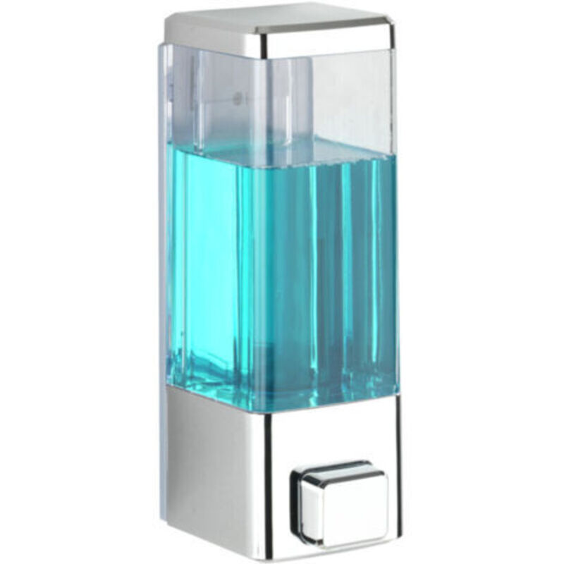 Chromierter Seifenspender, 320 Ml, Wandmontiert, Aus Kunststoff, Automatisch, Modernes Design Für Badezimmer, Spender Für Desinfektionsmittel Und Transparente Seife, Ohne Bohren, Leicht Zu Reinigen