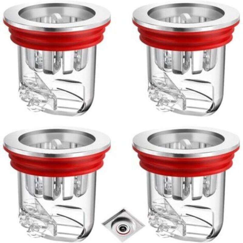 4 Stück Geruchsverschluss, Transparenter Anti-geruch-bodenablauf Für Dusche, Waschmaschine, Abflusslöcher, Badezimmer Und Küchen