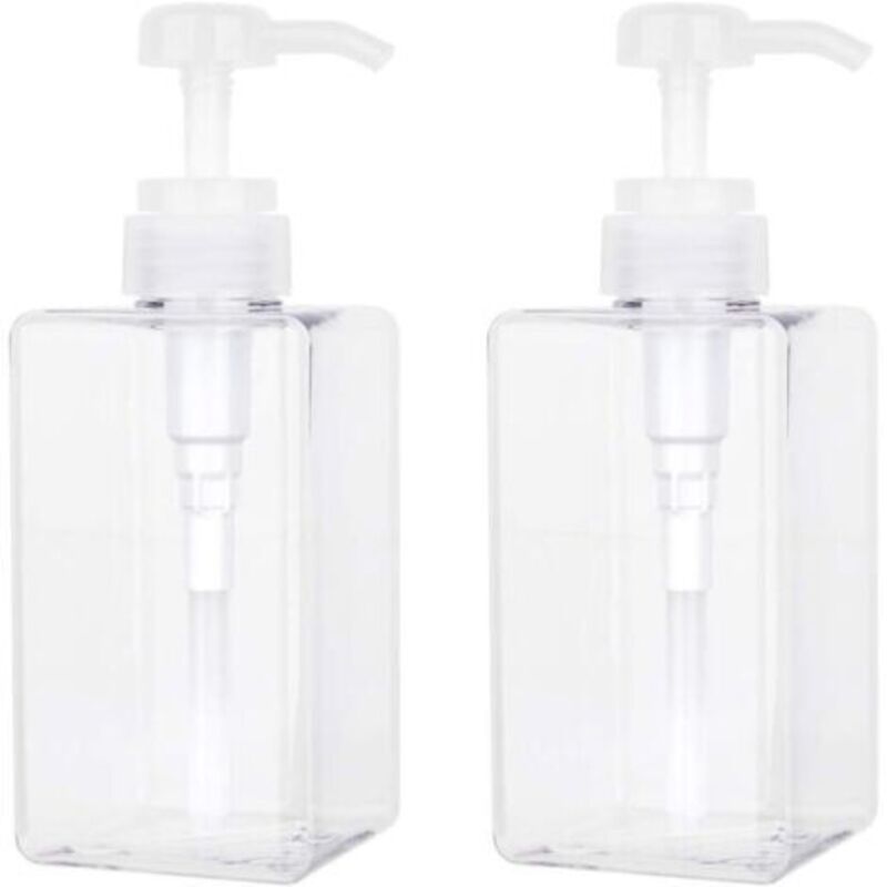 450 Ml Seifenspender, 2er-pack Leere Kunststoff-pumpflaschen, Behälter Für Küche Und Bad - Transparent