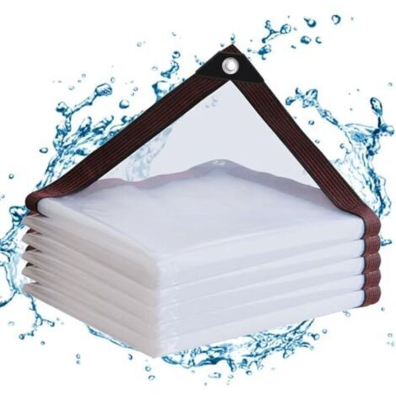 1 Stück (3 X 4 M) Transparente Pe-plane Mit Ösen, Wasserdicht, Für Balkone, Windschutz, Gartenmöbel Im Außenbereich, Wintergärten