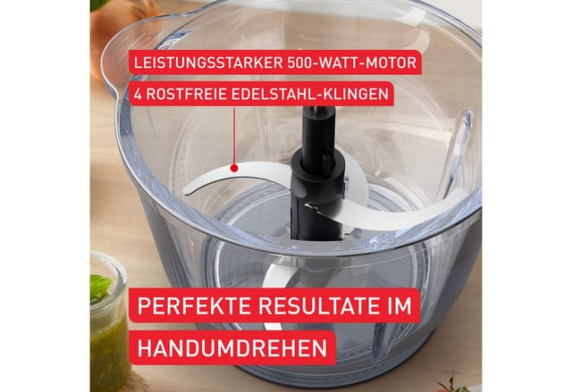 Tefal Zerkleinerer MB6031 Choppeor, 500 W, 2 Geschwindigkeiten, 4 Edelstahlklingen