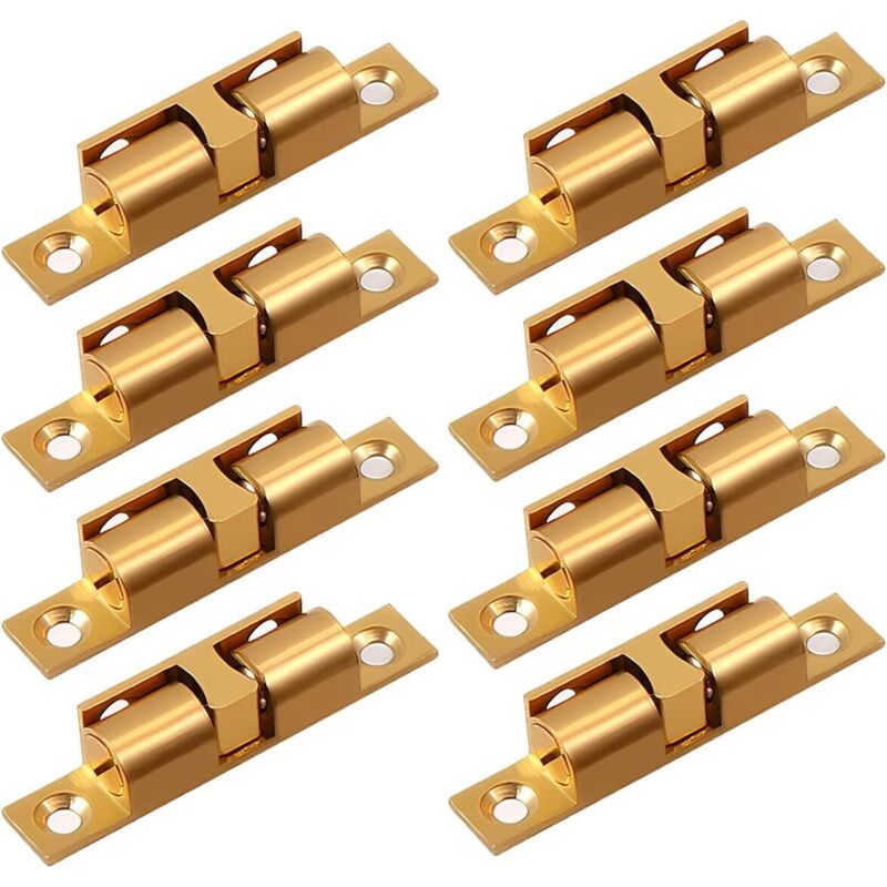 8er-set Doppeltürverriegelungen, Schließperlen Für Schrank- Und Kleiderschranktüren, Federkontaktperlen Für Türen (gold, 60 Mm)