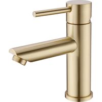 Einhebel-mischbatterie Aus Gebürstetem Messing In Gold Für Das Badezimmer