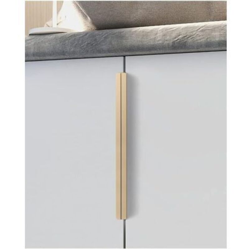 Küchenschrankgriff, Versenkter Goldener Griff, Verdeckter Türgriff Aus Aluminiumlegierung, 2 Stück, Lochabstand 192 Mm