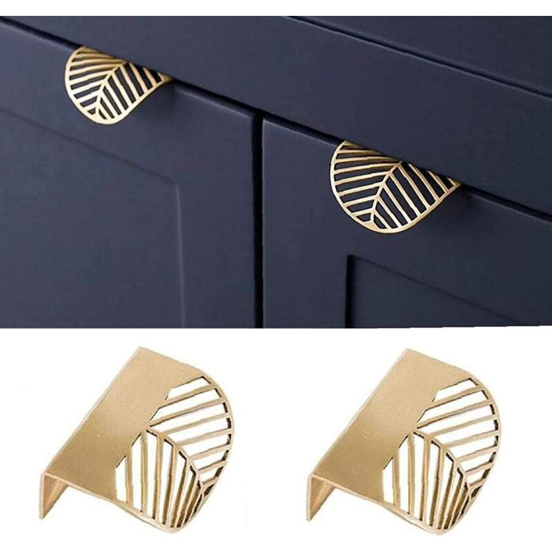 Goldblattförmige Möbelgriffe, Versenkbare Metallgriffe Für Schränke, Schubladen Und Sideboards, Inklusive Schrauben.