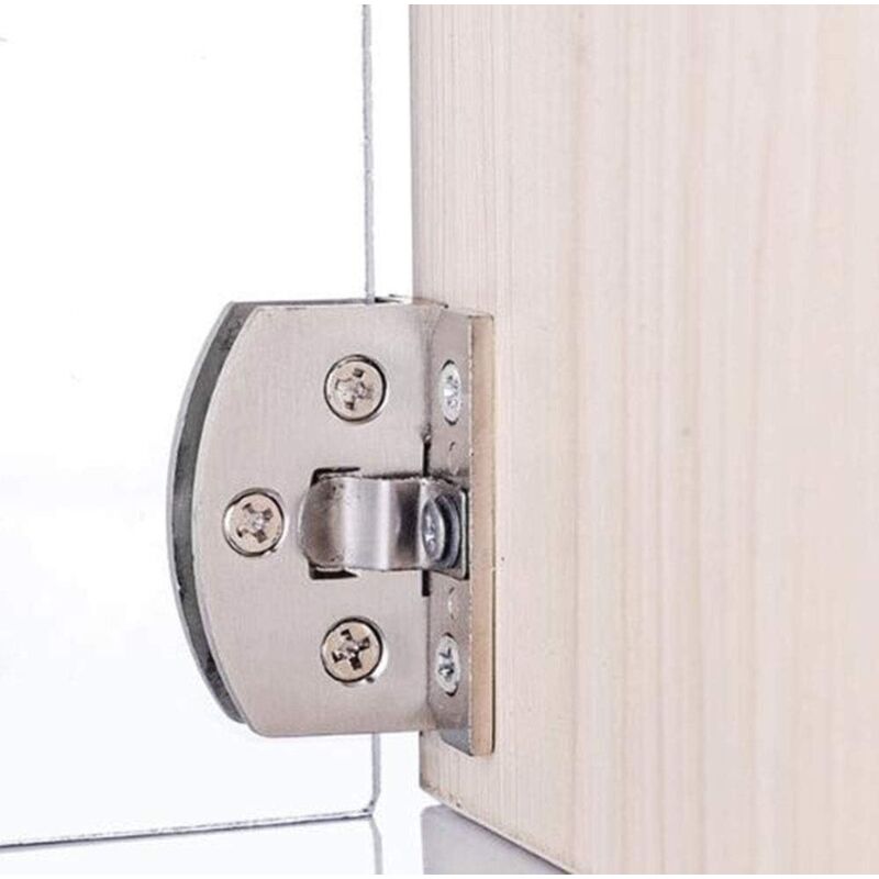 1 Paar Scharniere Für Glastüren, Vitrinen, Weinschränke, Clipscharniere Für Türen, Ersatzteile, Geeignet Für 5-6 Mm Dickes Glas, Silber
