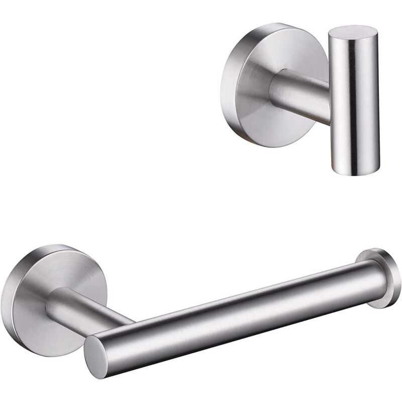 Wand-toilettenpapierhalter Mit Haken, Selbstklebender Toilettenpapierhalter, 304 Edelstahl, Rollenhalter Für Wc Und Bad, Silber