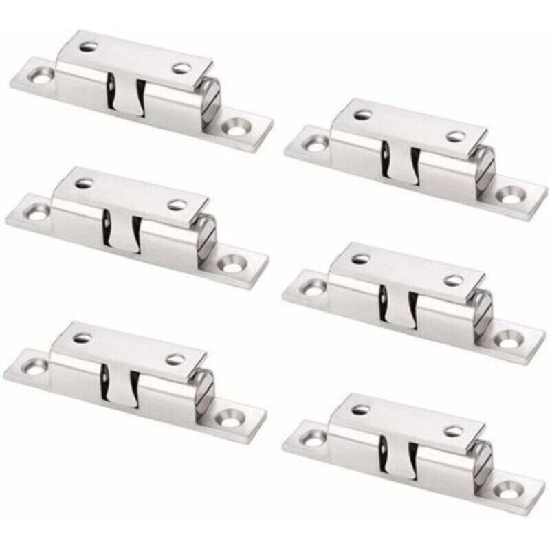 6er-pack Einstellbare Kupfer-magnetverschlüsse Mit Schrauben, Doppelter Kugelverschluss Für Schränke, Möbel Und Armaturenschränke (silber)