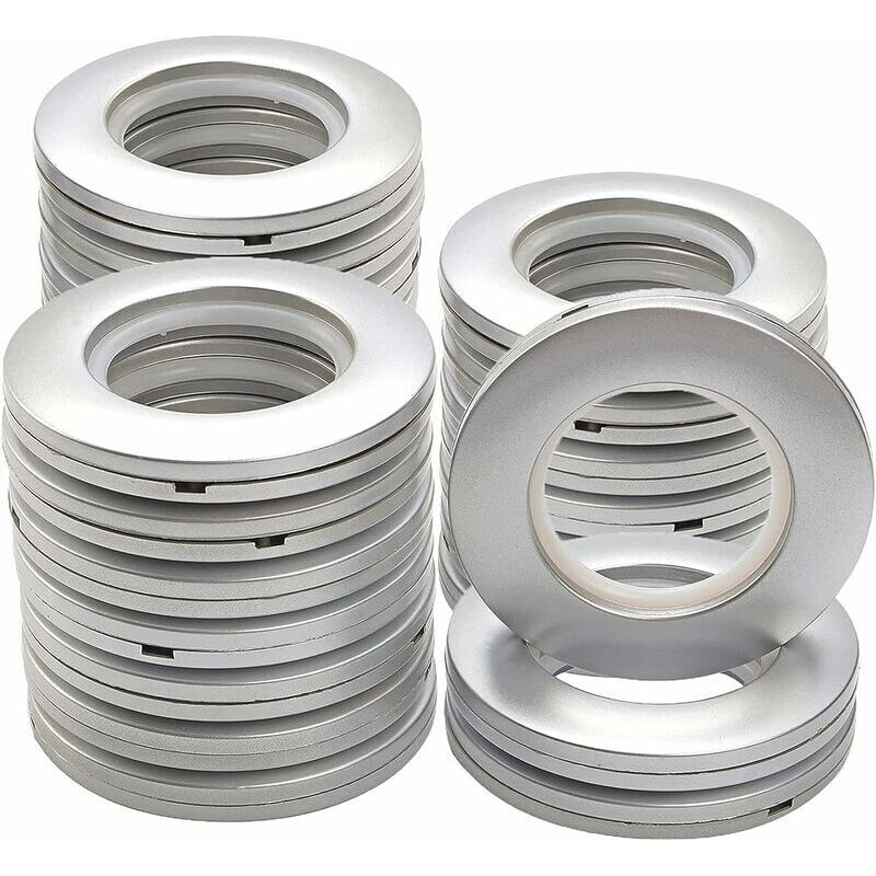20 Stück Duschvorhanghaken Ösenringe Gleitende Ösenringe Für Fenstervorhänge, Duschvorhänge, Wohnaccessoires (silber)