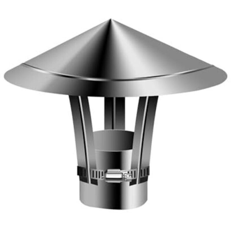 Regenschutzhaube Für Dach, Edelstahlschornsteinkappe Mit Vogelschutz Für Rohre, Silber (150 Mm/5,90 Zoll)