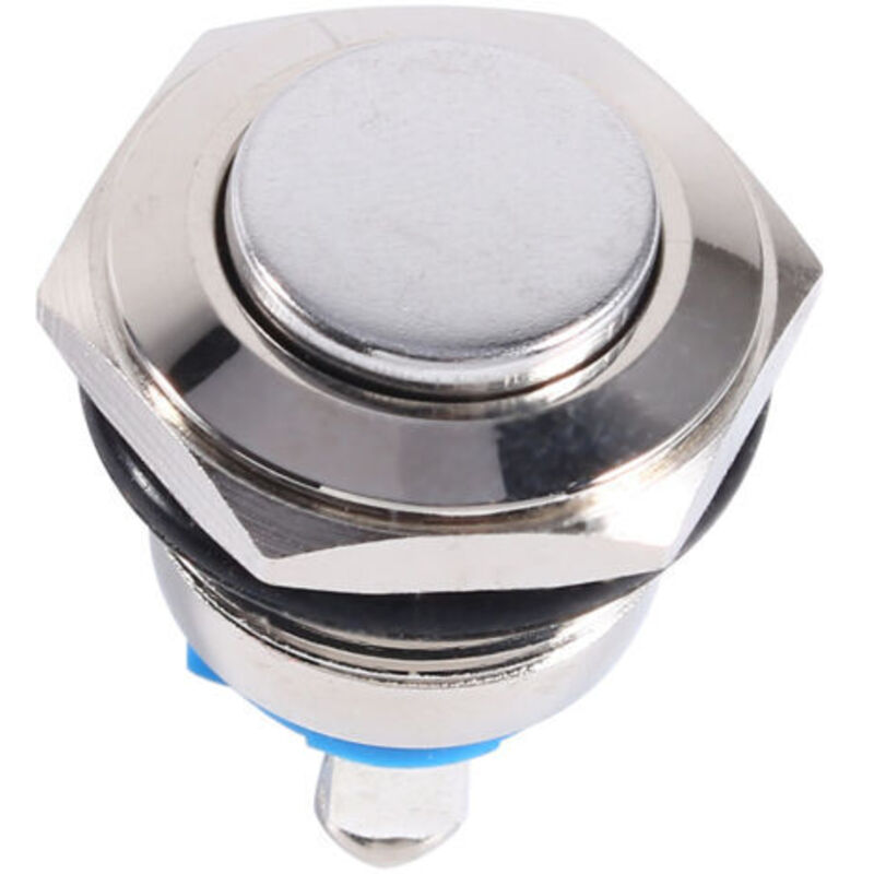 Metall-drucktaster Ein Aus 12v 16mm, Wasserdicht, Für Auto, Für Hupe Silber