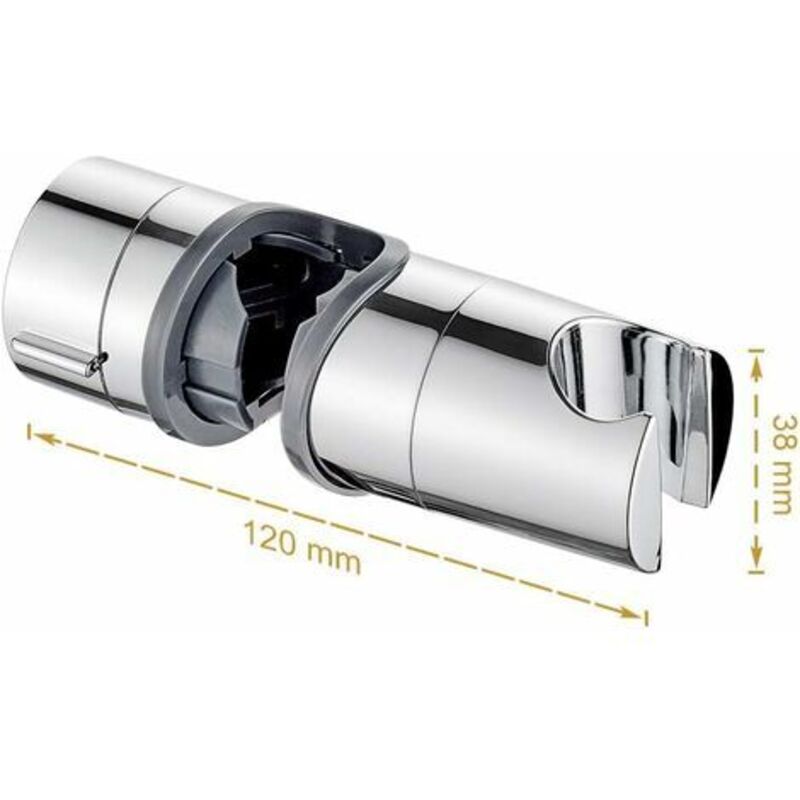 Verstellbarer Duschhalter Für Stangen 19-25 Mm – Abs-kunststoff Verchromt – Werkzeuglose Installation – Rutschfester Silikonpolster