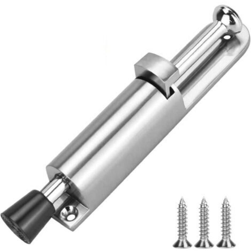Robuste Feder-türstopper Metall-türstopper Türstopper Mit Feder Aus Zinklegierung Für Innen- Und Außenbereich Gebürstetes Silber