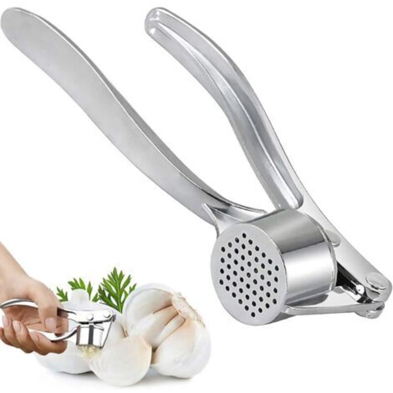 Knoblauchpresse, Edelstahl Knoblauchschneider, Spülmaschinenfeste Knoblauchpresse Und Ingwerzerkleinerer, Praktisches Küchenhilfsmittel Für Frischen Knoblauch Und Ingwer (silber) Ineasicer