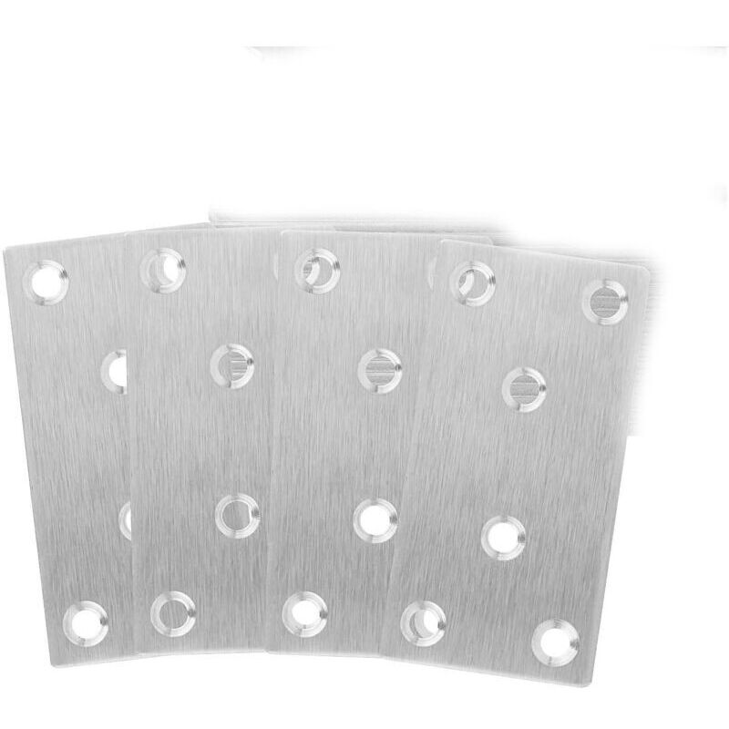 Shining House 4 Stück Lochblech Winkelverbinder Aus Edelstahl 79 X 40 X 1,8 Mm, Befestigungswinkel Zur Verbindung Und Reparatur Von Möbeln, Silber