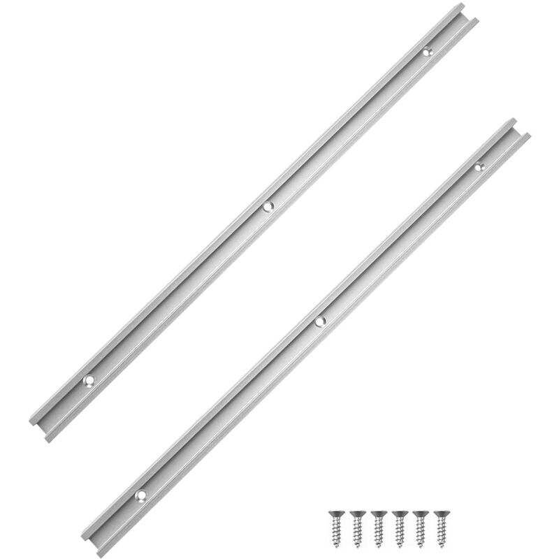 Aluminium-t-schiene 500 Mm – 2er-pack – Rostfrei – Einfache Installation Durch Vorgebohrte Löcher