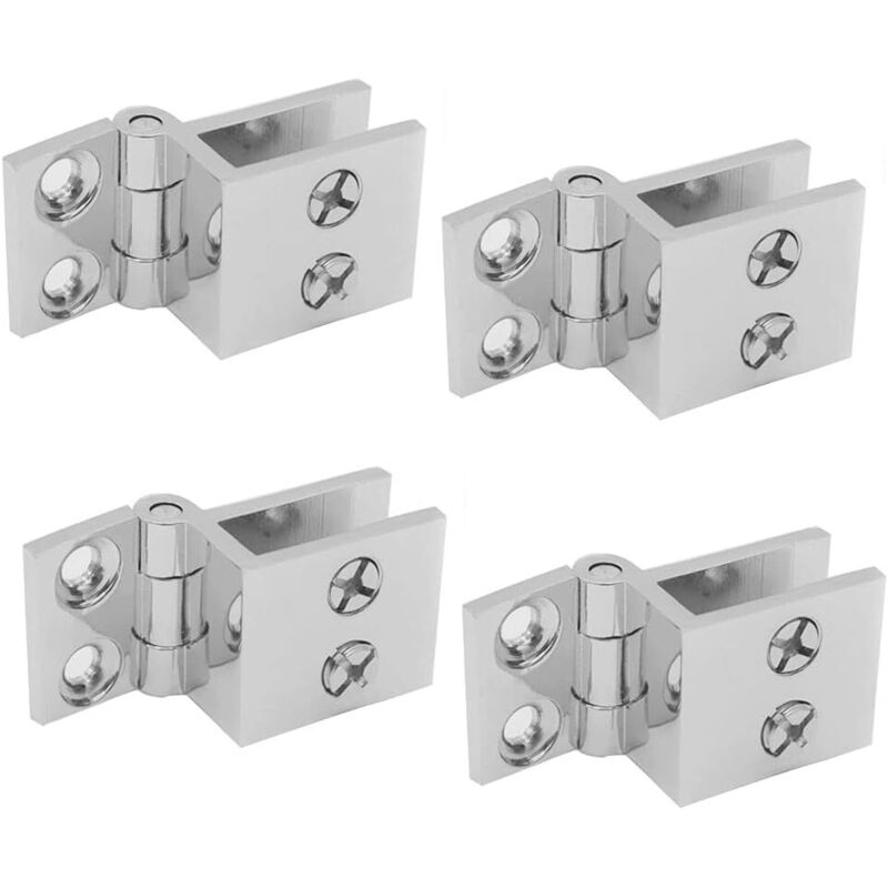 4er-set Klammern Für Glastürscharniere, Zinklegierung-scharniere Für Küchenschrank-glastüren, Befestigungsklammern Für Duschkabinen-vitrinentüren.