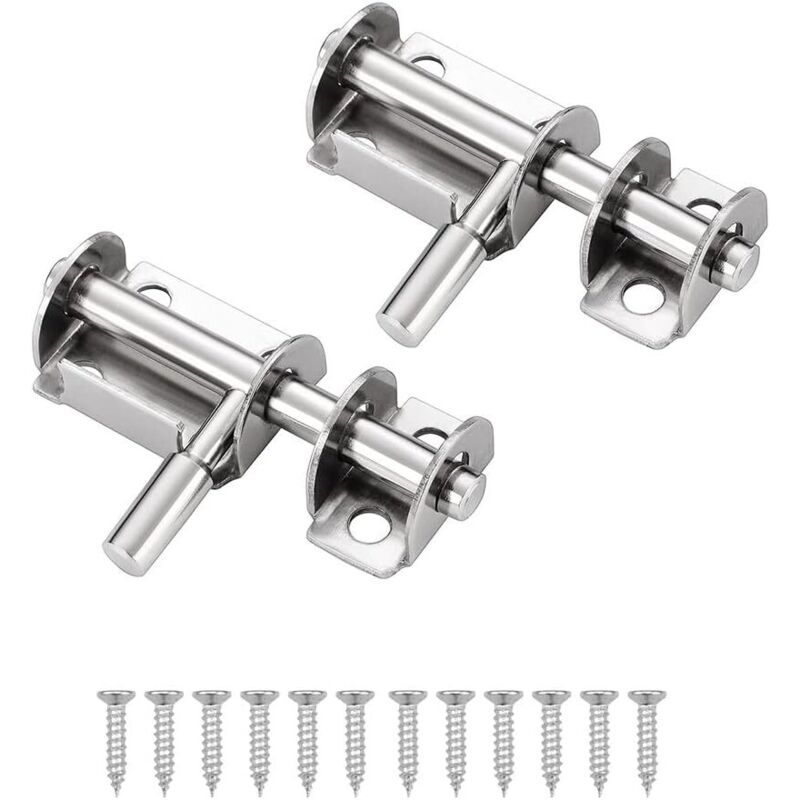 2er-set Mini-schieberiegel Aus Edelstahl, Geeignet Für Gartentüren, Fenster Und Lagerhallen (silber)