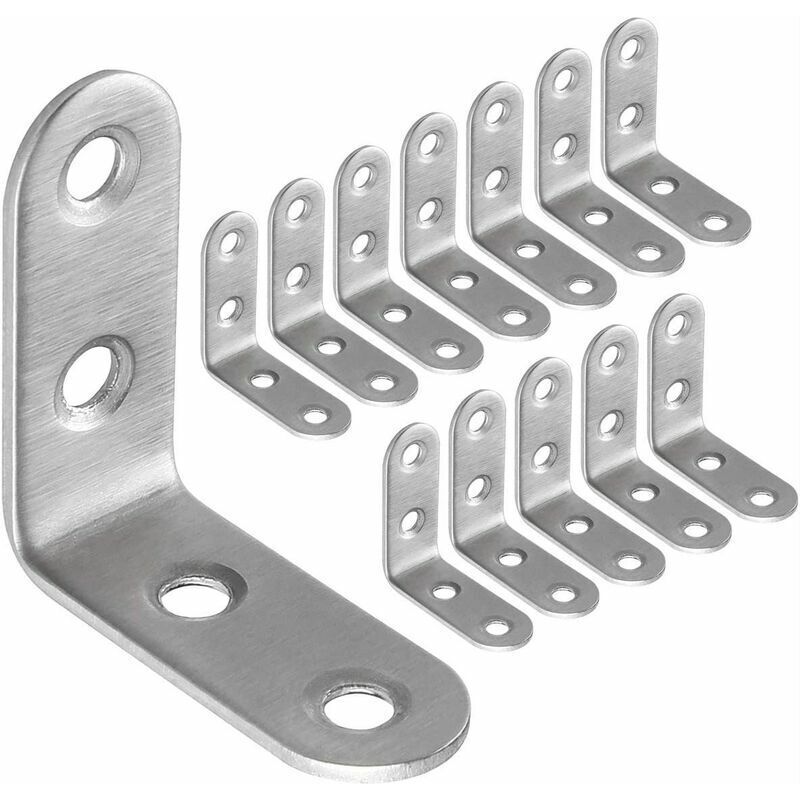 50 Stück Edelstahl-befestigungswinkel 40x40 Mm, Zur Befestigung Und Reparatur Von Möbelwinkeln, Verstärkte Verbindungen, Silber