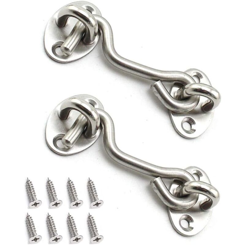 Edelstahl-ösen-schließhaken Mit 7,6 Cm Schrauben Für Garagen- Und Hallentore - Silber