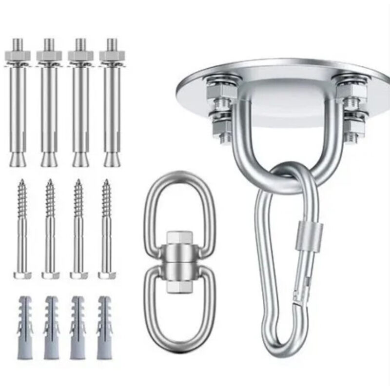 Robuste Deckenhalterung Aus Edelstahl, 360° Drehbar, Für Schaukel, Sandsack, Hängematte, Stuhl, Silber
